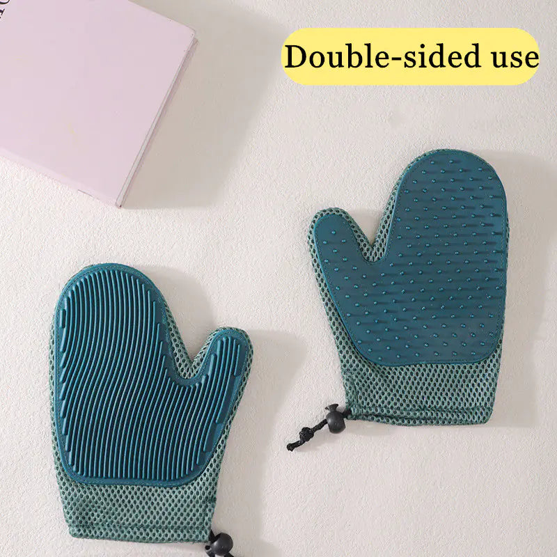 Silicone Pet Grooming Gloves – Hair Removal & Massage Brush