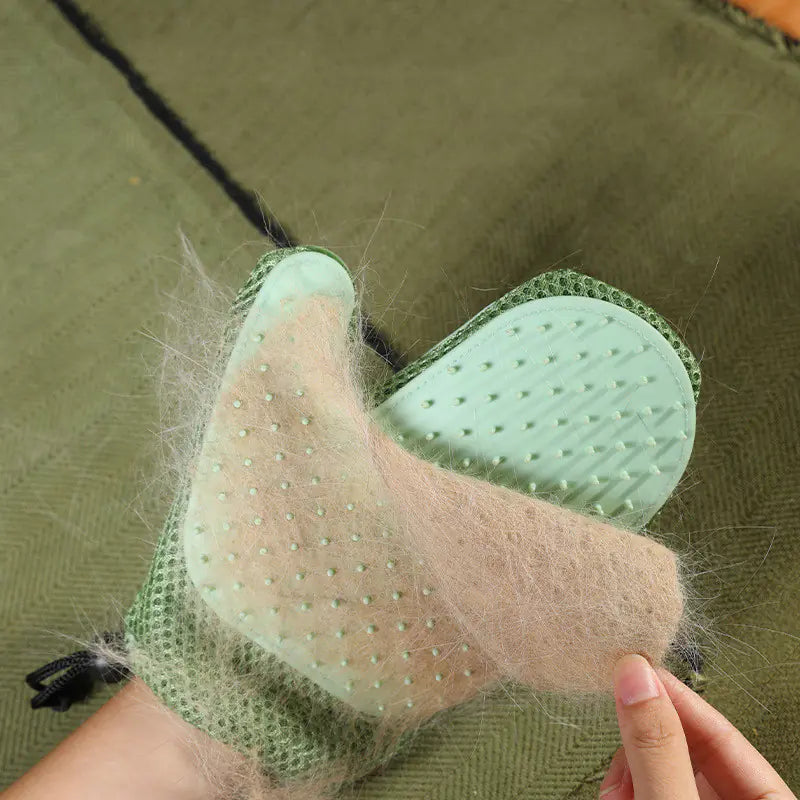 Silicone Pet Grooming Gloves – Hair Removal & Massage Brush